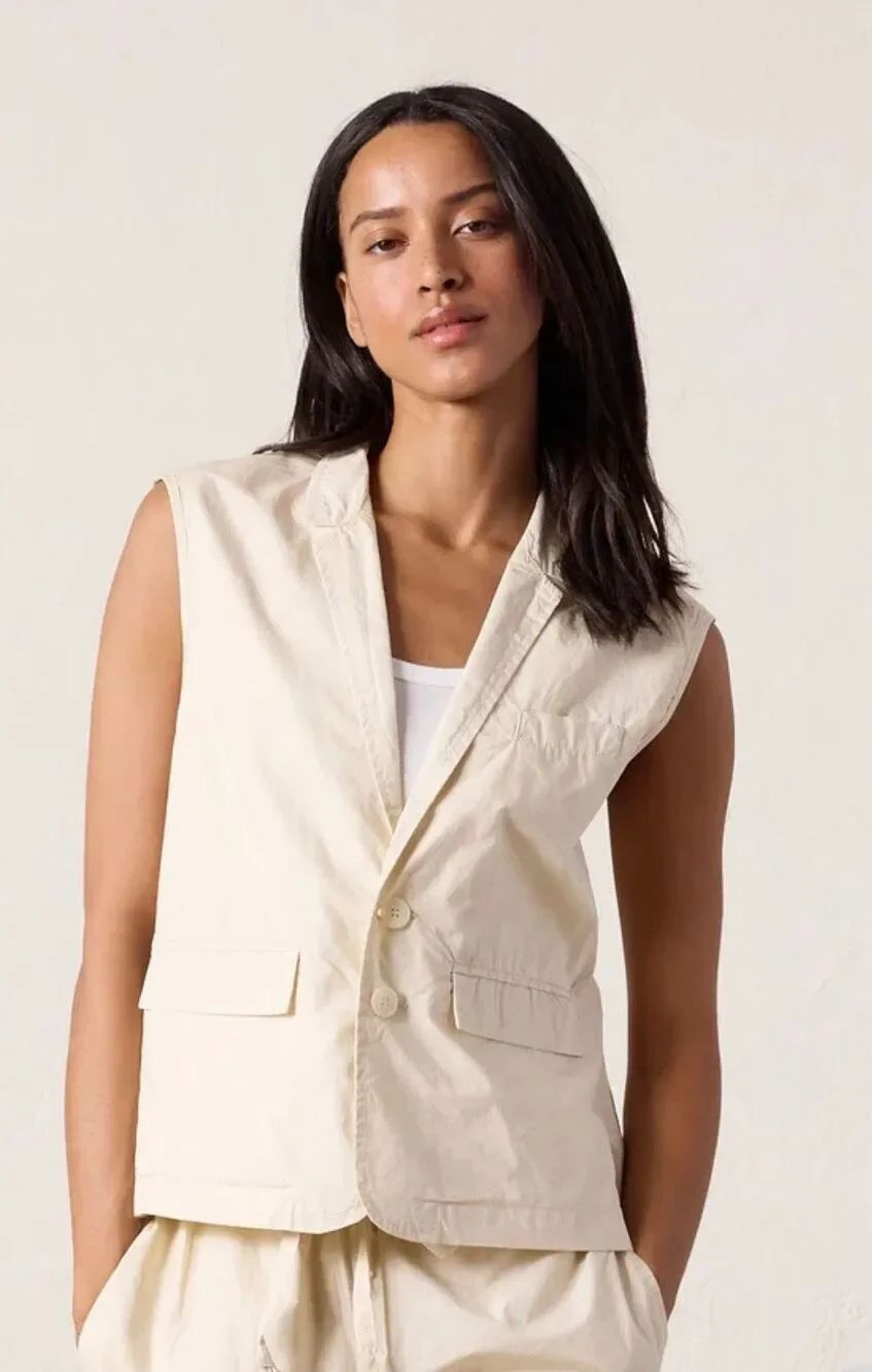 NSF Grimes Mineral Print Vest in Natural NWT Size Small